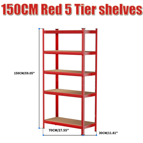 Tier red metal shelving - 5,