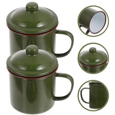 2 Pcs Enamel Camping Mug