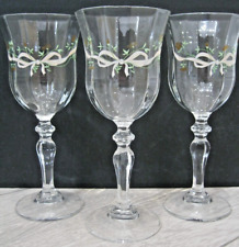 Set 3x Johnson Brothers Eternal Beau Wine Glasses with Floral Decoration - VGC