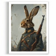 Hare Soldier Wall Art Print