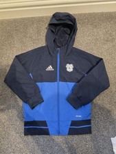 Cardiff City FC Adidas Training Jacket With Hood 2015/16 Season Age 5 To 6yrs