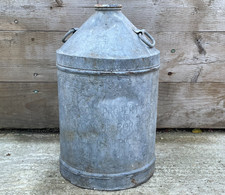 Vintage Industrial London Metal Fuel Can Chemical Drum Oil Can Mancave Retro