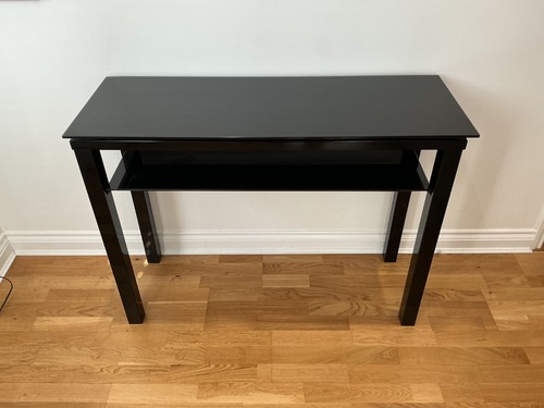 Black tempered glass console - glass,