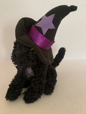 Sainsburys Black Cat Kitten Witch Hat Soft Plush Toy 8”Halloween