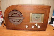 Vintage RAP valve radio art deco wooden case - untested