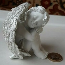 Sleeping Angle small Center Piece ,Statue/figur Mantle Piece,glittery wings,Rare