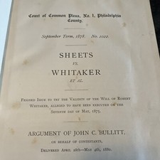 Antique 1881 Argument Of John