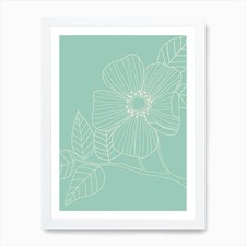 Duck Egg Blue Floral Line