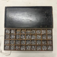 Letterpress/type Case Metal Type, small Italics - letters & numbers wooden tray