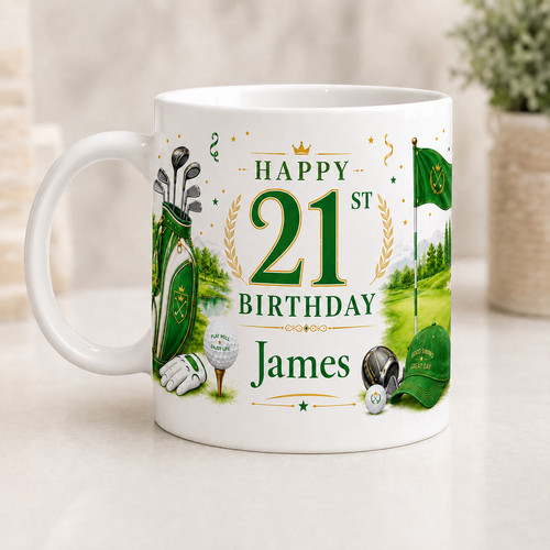 Personalised golf birthday mug - birthday,