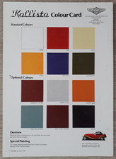 Panther Kallista Body Colour Card Chart Brochure c.1982 - 1.6  2.8  2.8i