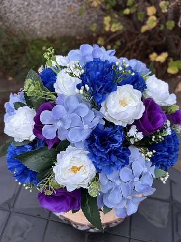 Grave pot flower arrangement - grave,