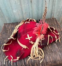 Red Distressed Tricorn Pirate