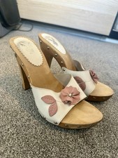 RARE Vintage Playboy Wooden Heels Anna’ UK5 EU38 Made In Brazil