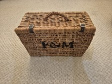 Fortnum & Mason F&M Picnic Hamper Wicker Basket With Handle 46 x 32 x 20