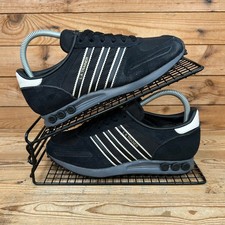 Adidas Trainers Womens Size UK 4 LA Trainer Black Originals Suede Casual Shoes