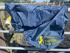 Unicorn Saddle Cover Waterproof Navy, one Size up to 18” Saddle Elasticated edge