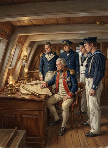 Victory nelson in his - h.m.s,