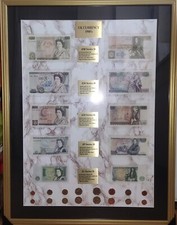 Framed 1980's UK Currency