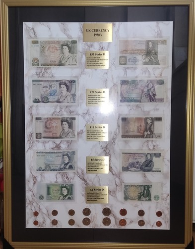 Framed 1980 currency - 1980's,