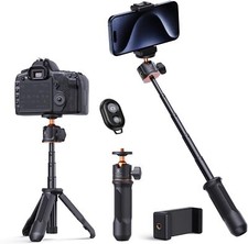 K&F Concept Mini Tripod Selfie Stick for Camera, 34cm Portable with Phone Holder
