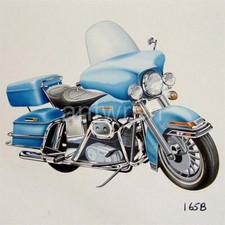 VINTAGE HAND PAINTED BOOK ILLUSTRATION - MOTOR BIKE - GOLD WING ?
