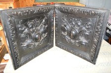 Antique Pair Carved Oak Door
