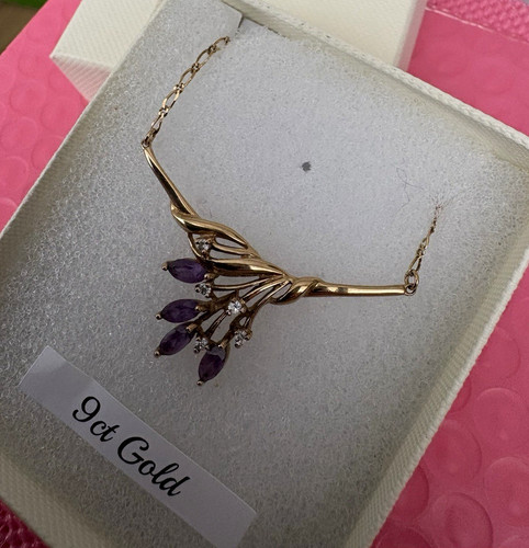 9ct yellow gold - gold, purple