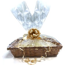 DIY Make Your Own Hamper Wicker Gift Basket Box Kit with Shred+Cellophane+Bow 