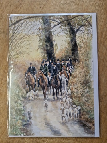 Fox hunting greetings card - hunting,