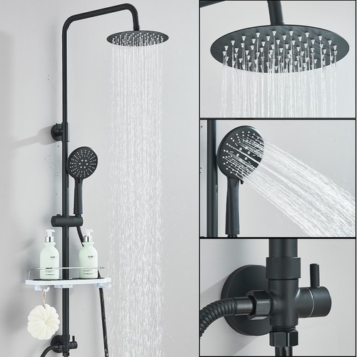 Black bathroom exposed shower - bathroom,