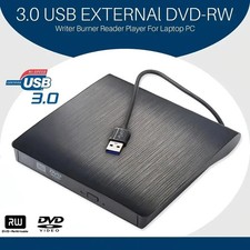 Slim External USB 3.0 DVD CD RW Writer Drive Burner Reader Player For Laptop PC