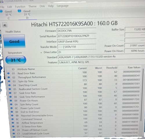 Hitachi travelstar 160gb - travelstar,