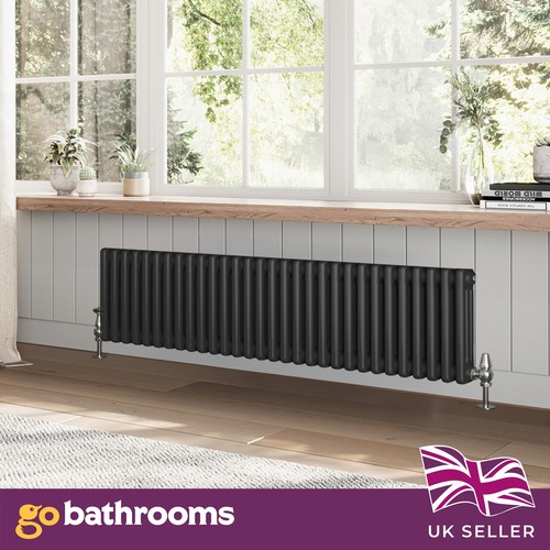 Black horizontal triple panel - black,