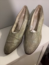 1920s Brocade Silk Shoes Size