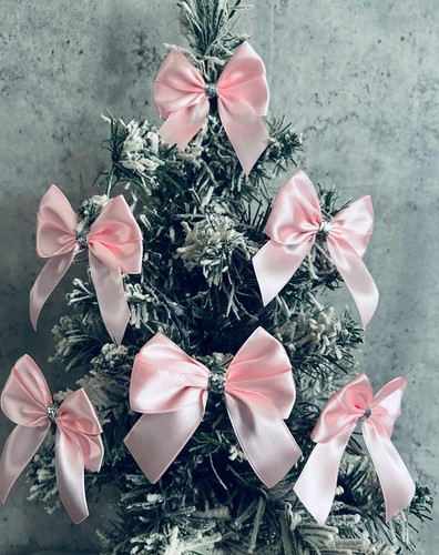 10x pink christmas - tree, bows