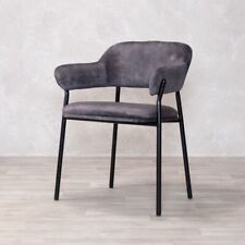 PEWTER GREY VELVET WATERPROOF COMMERCIAL RESTAURANT DINING CHAIR