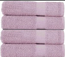 SweetNeedle Bath Towels - Set of 4 Bathroom Bath Sheets Lilac, 70x140 cm - Hotel