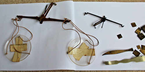 Vintage brass scales with