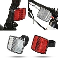 2 Pack Front & Rear Bike Bicycle Reflector Light Set Mounting Bracket Red/White