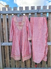 3pcs Dress Churidar Crinkle Dupatta Fancy Asian Pakistani Outfit Pqrtywear Pink