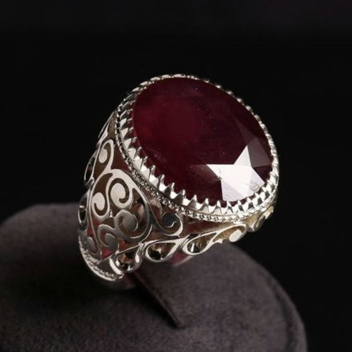 Natural ruby ring sterling - ruby,