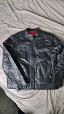 Joe Browns black Leather Cafe racer style leather jacket 