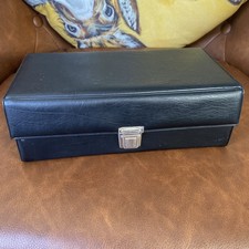 Vintage Cassette Tape Storage Holder Black vinyl 