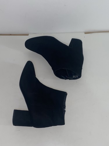 Black suede ankle boots with - black,