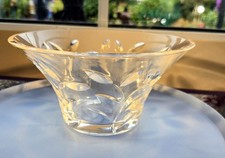 RCR Crystal Bowl, 7" x 3.75",  Leaf Design, 24% lead crystal,  Italy