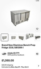 Diamonex Stainless Steel Catering Prep Fridge, Less Than 12 Mnths Old. VGC
