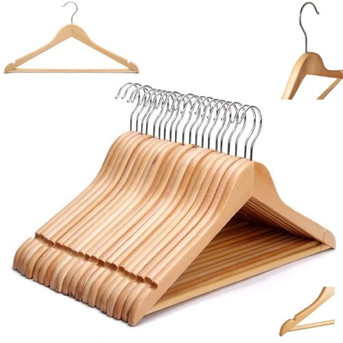 Natural wooden coat hangers - wooden,