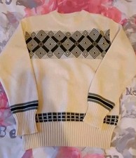 Nordic Scandi Fisherman Fairisle wool Jumper icelandic next Ski Season Winter