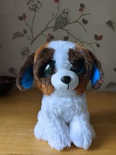 TY BEANIE BOOS BABY Cuddly Soft Toy dog 'Duke' 2015 large 24cm, TYSilk, ex. cond